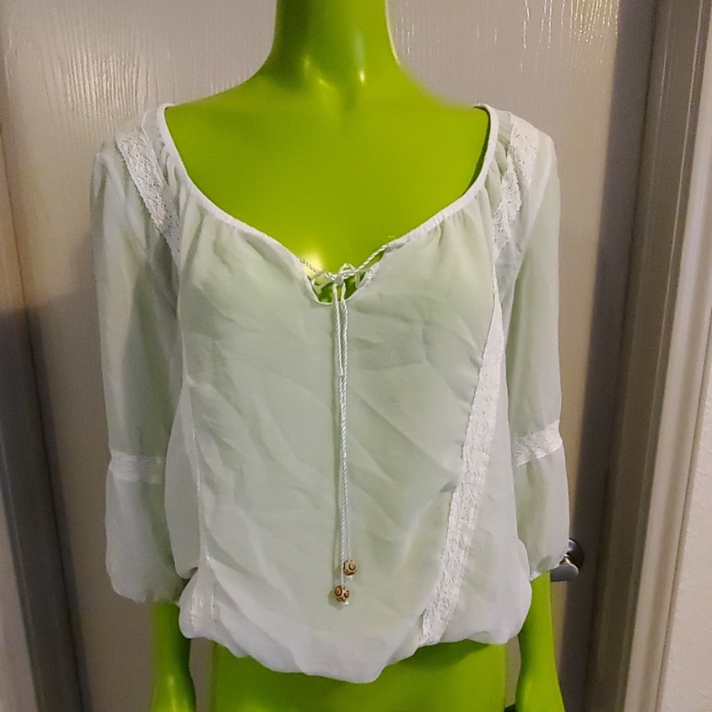 SHEER ladies blouse/ top size Large
